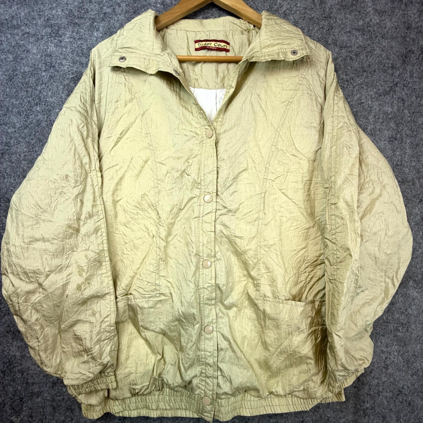 Vintage 90s Tudor Court By Haband Windbreaker Jacket Womens Large Neutral 90s